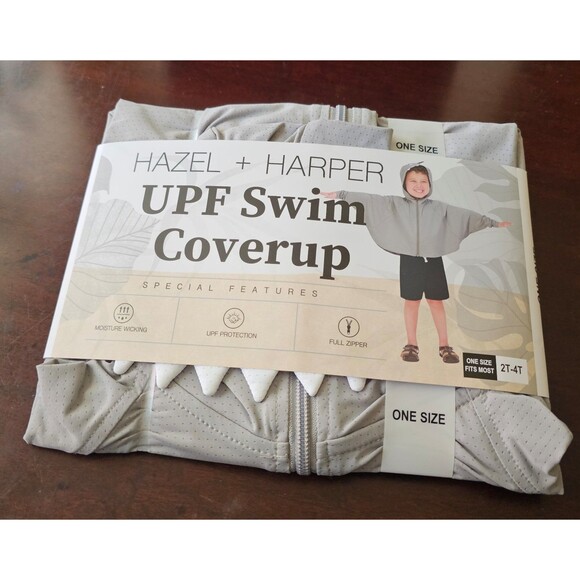 HAZEL + HARPER UPF Swim Coverup Gray Full Zipper 2T-4T Unisex - Picture 4 of 10